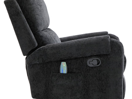 Manual Recliner Massage Chair With Swivel Rocker, 8 Massage Modes, Side Storage Pocket
