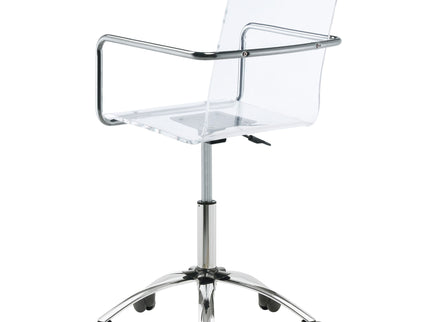 Clear Office Chair With Caster Wheels Futuristic Design, Adjustable Height - Clear