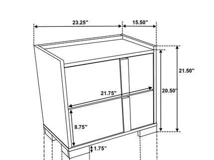 Lincoln - 2 Drawer Nightstand - Natural