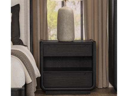 Bangor - 2 Drawer LED Nightstand With USB - Black