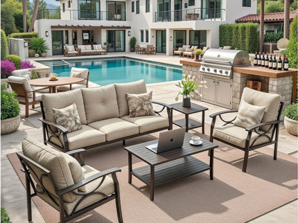 Patio Furniture Set & Coffee Table For Backyard