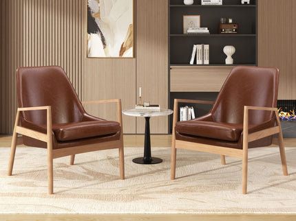 Mid-Century Modern Accent Armchair With High Back