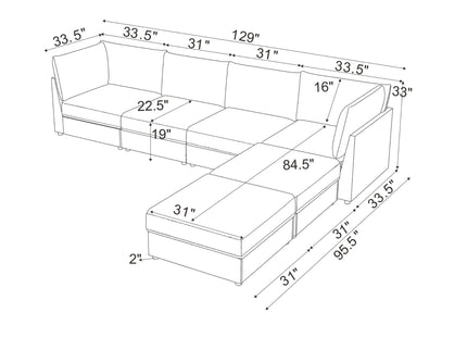 Modern Reversible Modular Sectional