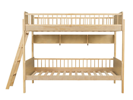 Bunk Bed With 3 Storage Shelves, Adjustable Ladder Left Or Right
