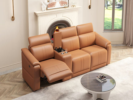 Modular Sofa With Recliners And Cup Holders Sectional Set
