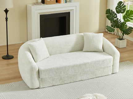 Curved Convertible Sofa, 2 In 1 Fold Out Bed With Pull Out Base And Deep Seat