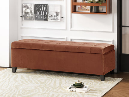 Wendover - Elegant Tufted Storage Bench With Lift-Up Top And Birch Wood Legs