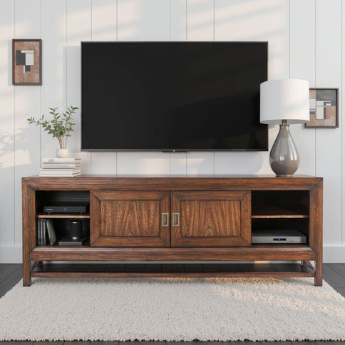 TV Stand Console, For TVs Up To 85", 2 Tone - Brown