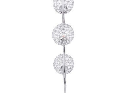 Vandy - 3 Light Curvy Table Lamp With Orb Shades - Chrome