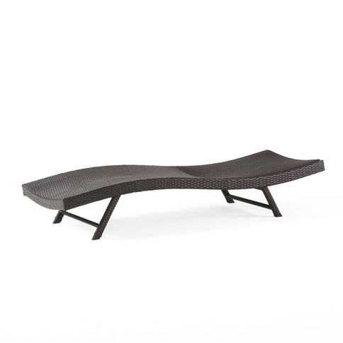 Kauai - Modern Style Pe Wicker Chaise Lounge - Brown Multi