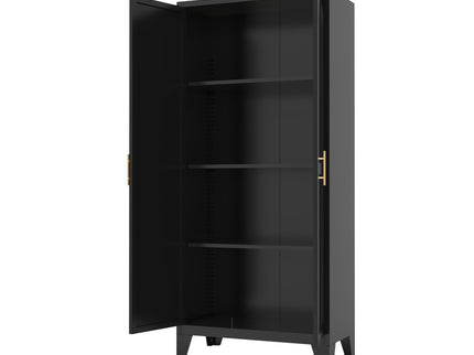 Shapely Doors Cabinet, Metal Storage Cabinet With Doors And Adjustable Shelves