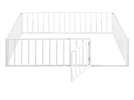Metal Floor Bed Frame With Fence And Door