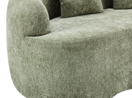 Curved Loveseat Sofa With Round Armrest