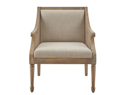 Transitional Cane Accent Armchair And Back Cushion - Natural