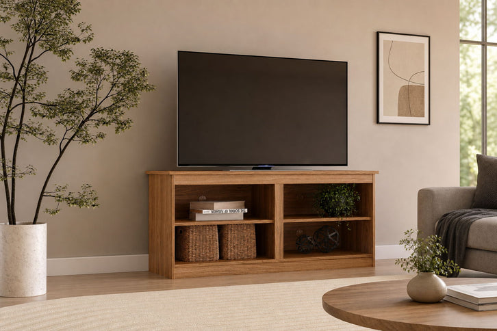 TV Stand For TVs Up To 50" With Open Shelves And Cable Management