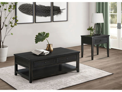 Sutter - 2 Drawer Rectangular Coffee Table - Dark Brown