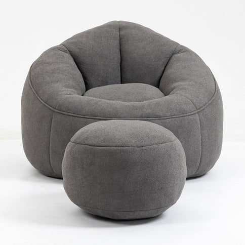 Bedding Bean Bag Sofa Chair High Pressure Foam With Footrest
