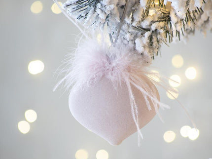 Christmas Ball Ornaments, Glass Decorative Hanging Ball Christmas Tree Ornaments For Holiday Party Decorations (Set of 6) - Pink
