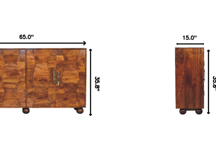 Wavecrest Cabinet, 4 Shelves - Chestnut