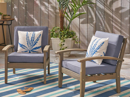 Peyton Club Chair Outdoor Seating Acacia Wood 32.25 X 28.00 X 31.25"