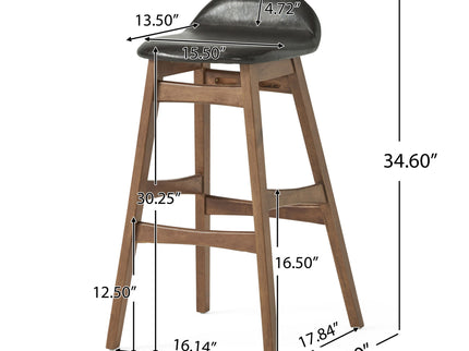 Contemporary Bar Stool With Stylish Seat And Small Backrest