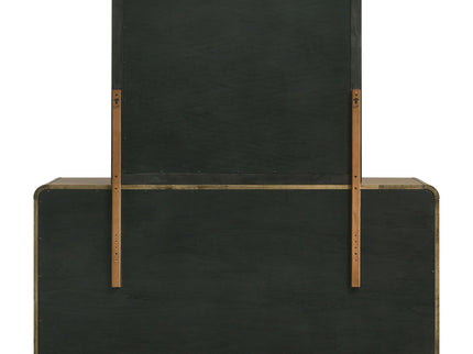 Bernardo - 6 Drawer Dresser And Mirror With Rounded Corners - Nutmeg Brown