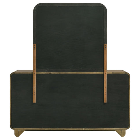 Bernardo - 6 Drawer Dresser And Mirror With Rounded Corners - Nutmeg Brown