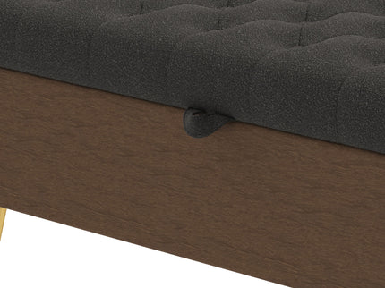 Modern Tufted Storage Ottoman Bench With Metal Legs