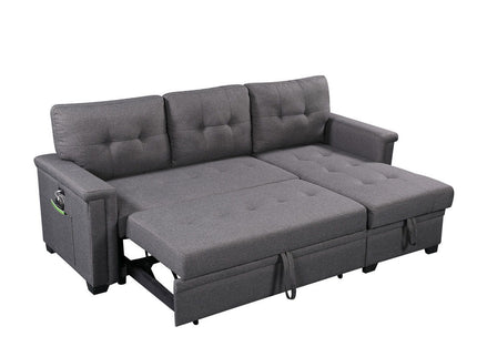 Ashlyn - Reversible Sleeper Sectional Sofa With Storage Chaise, USB Charging Ports And Pocket