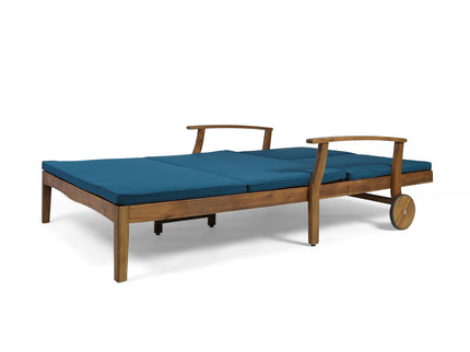 Etherealize - Outdoor Adjustable Double Chaise Lounge With Water Resistant Cushions