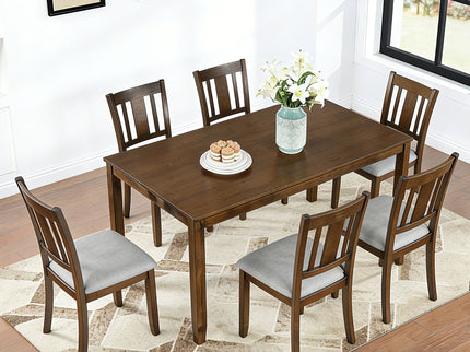 Kitchen Dining Set, Rectangular Dining Table With Upholstered Chairs