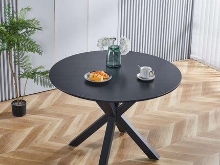 Table Mid-Century Dining Table For 4 - 6 People With Round Table Top, Pedestal Dining Table, End Table Leisure Coffee Table, Cross Leg