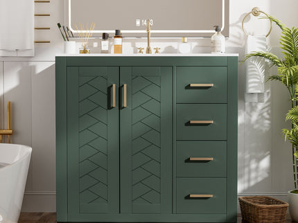 Bathroom Vanity With Sink Combo, Storage Cabinet, Freestanding Set With 3 Drawers & Soft Closing Doors