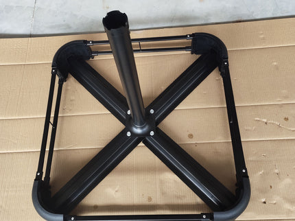 Double- Sided Outdoor Market Umbrella With Lights And Base