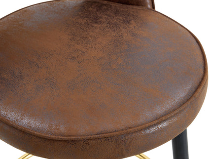 Upholstered Rotatable Bar Chair With Metal Legs For Dining Room
