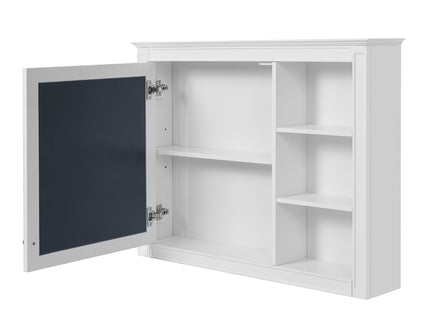 Wall Mounted Medicine Cabinet With Mirror, Adjustable Shelf - White