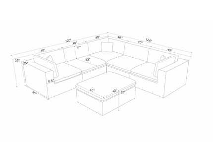 Custom Configuration Modular Sectional With Toss Pillows