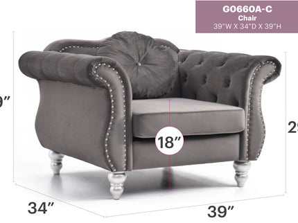 Chic Transitional Flared Arm Chair