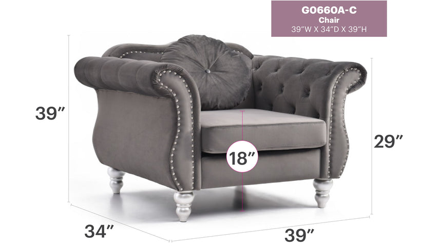 Chic Transitional Flared Arm Chair
