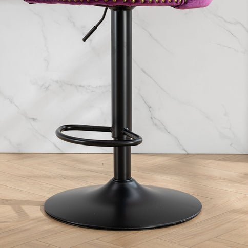 Swivel Barstools Adjusatble Seat Height, Modern Upholstered Bar Stools With Backs Comfortable Tufted For Home Pub And Kitchen Island (Set of 2)
