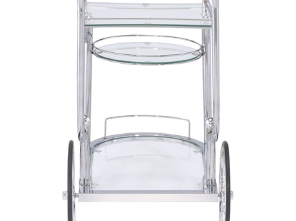 Reia - 3 Tier Cart With Casters & Tempered Glass Design - Chrome