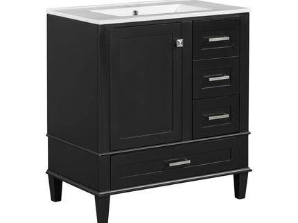 Bathroom Vanity, Modern Bathroom Cabinet With Sink Combo Set, Bathroom Storage Cabinet With A Soft Closing Door And 3 Drawers, Solid Wood Frame