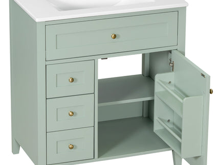 Modern Bathroom Vanity With Sink, 3 Drawers And Adjustable Shelf