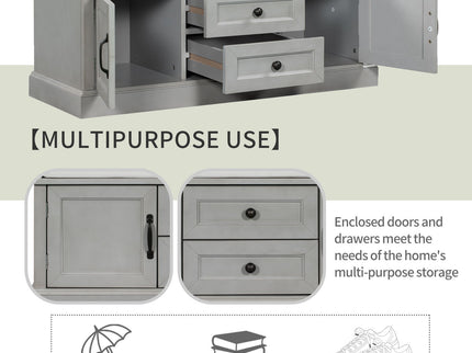 Hearth & Haven Daisy - Storage Bench With 2 Drawers And 2 Cabinets