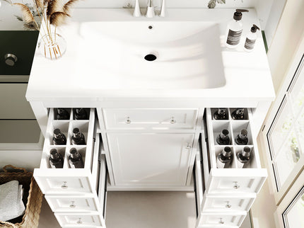 Modern Bathroom Vanity With Sink Combo, 6 Drawers And 1 Cabinet