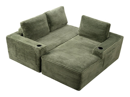 Cloud Sectional Couch, Modular Sectional Sofa With Deep Seat, Boneless Couches With L-Shape Chaise For Living Room - Green