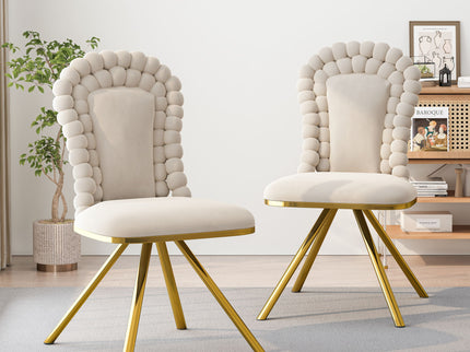 Upholstered Swivel Dining Chairs (Set of 2)