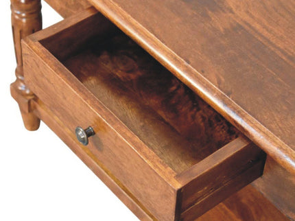 Turned Legs Drawer Table