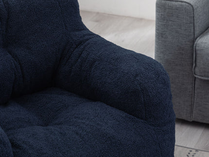 Soft Teddy Fabric Tufted Foam Bean Bag Chair With Teddy Fabric