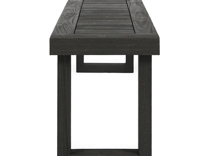 Realm - Outdoor Bench With Slat Panel Top And Base - Dark Gray